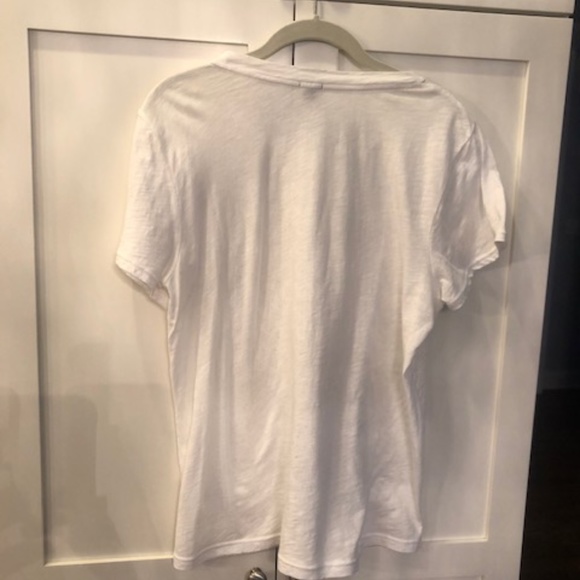 J. Crew White Lace Front Cotton T-shirt-Size Large-Worn 1x Spring Summer - Picture 6 of 8